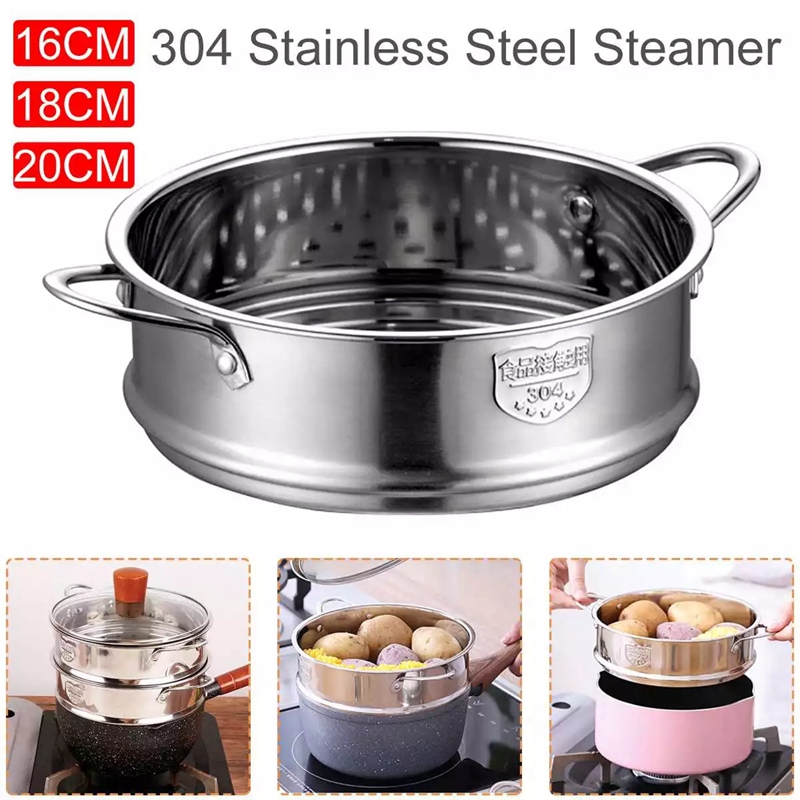Thickening Food Steam Rack Stainless Steel Steamer with Double Ear for