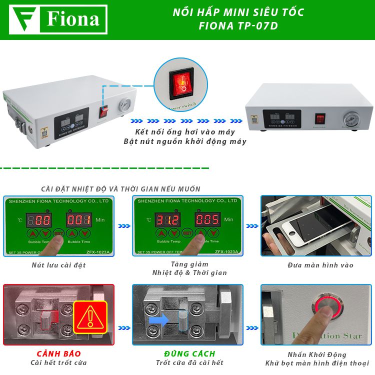 Nồi hấp màn hình mini siêu tốc Fiona TP-07