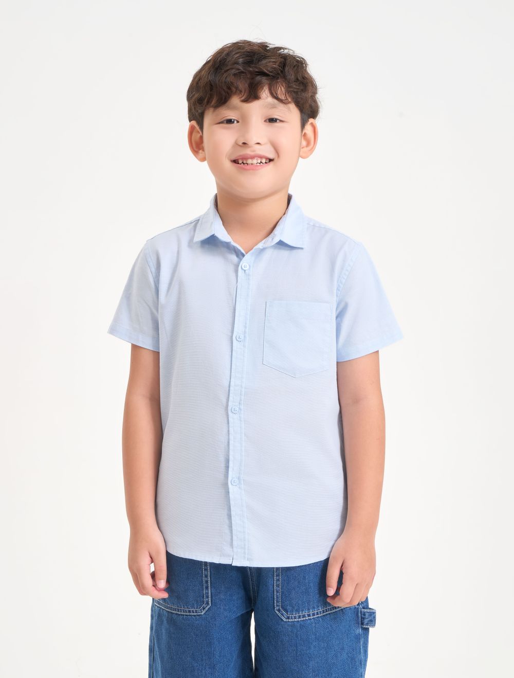 [CHỈ 5.11 VOUCHER TỚI 500K] Áo sơ mi bé trai CANIFA cotton cộc tay 2TH24A001