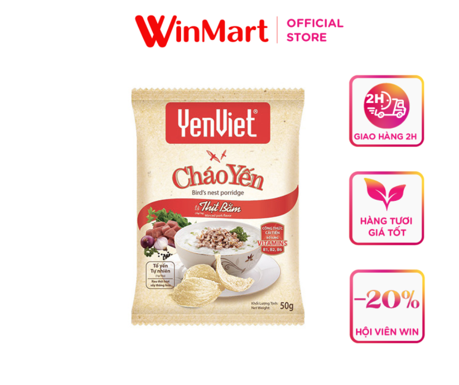 [Siêu thị WinMart] - Cháo yến Yến Việt vị thịt bằm gói 50g