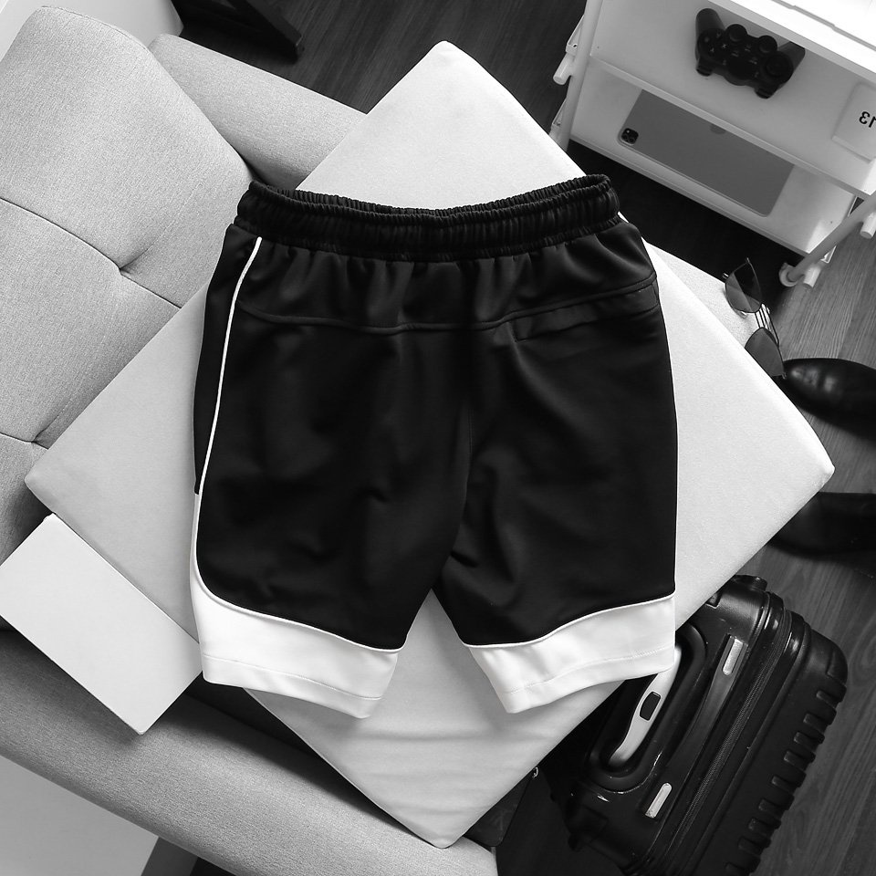 (bigsize) Quần short thun nam thời trang bigsize ( 90 - 140kg) - phối trắng đen