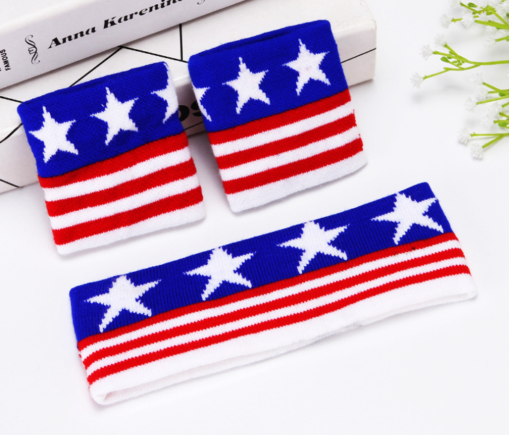 Băng đô thể thao nam nữ len bản lớn tập Gym Yoga Aeobic chơi Hiphop băng đô nhóm nhạc Hàn Quốc thời trang NGUYÊN BỘ GỒM BĂNG TRÁN VÀ BĂNG CỔ TAY