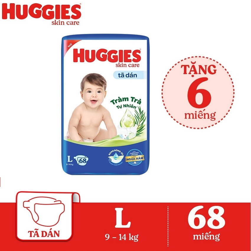 Tã dán Huggies ( M76/ L68/ XL62, XXL54) :
