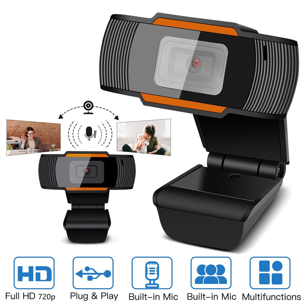 Webcam chân cao có micro và đế hít