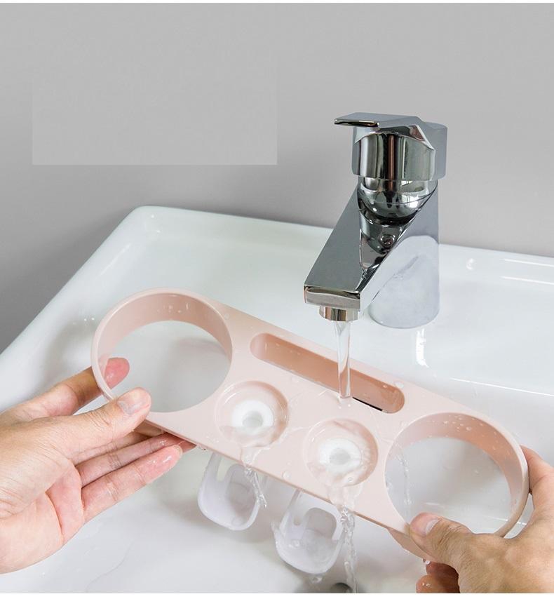 DỤNG CỤ NHẢ KEM ĐÁNH RĂNG ĐÔI ECOCO TIỆN LỢI (CÓ 4 CỐC, 5 KHE ĐỂ BÀN CHẢI KÈM MIẾNG DÁN CƯỜNG LỰC)