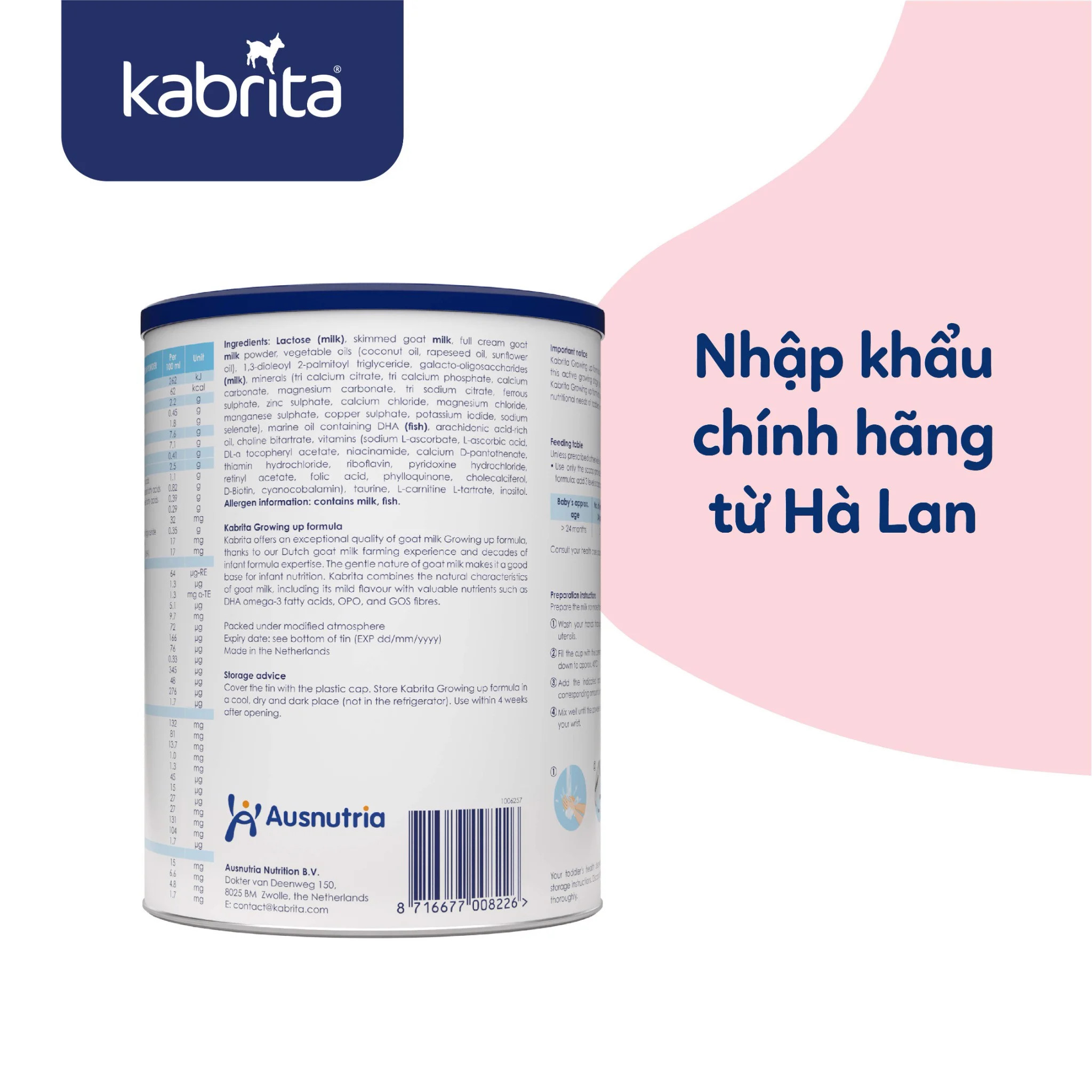 [Date 2.2025]  Sữa dê Kabrita số 3 (trên 24 tháng) - Lon 800g