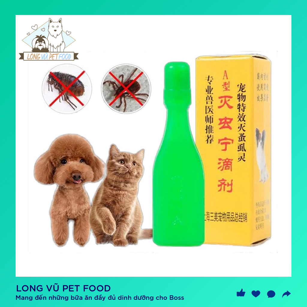 Nhỏ gáy cho chó mèo trị ve, rận, bọ chét  Đài Loan - Long Vũ Pet Food