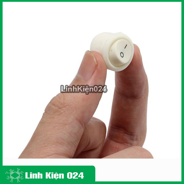 Bộ 2 Công Tắc Tròn Nhỏ Màu Trắng Bập Bênh KCD1-103