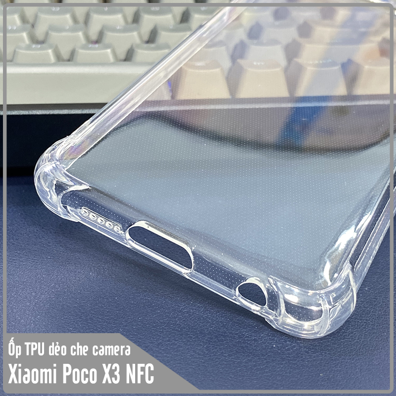 Ốp lưng cho Xiaomi Poco X3 NFC X3 và Poco X3 Pro nhựa dẻo TPU trong che camera
