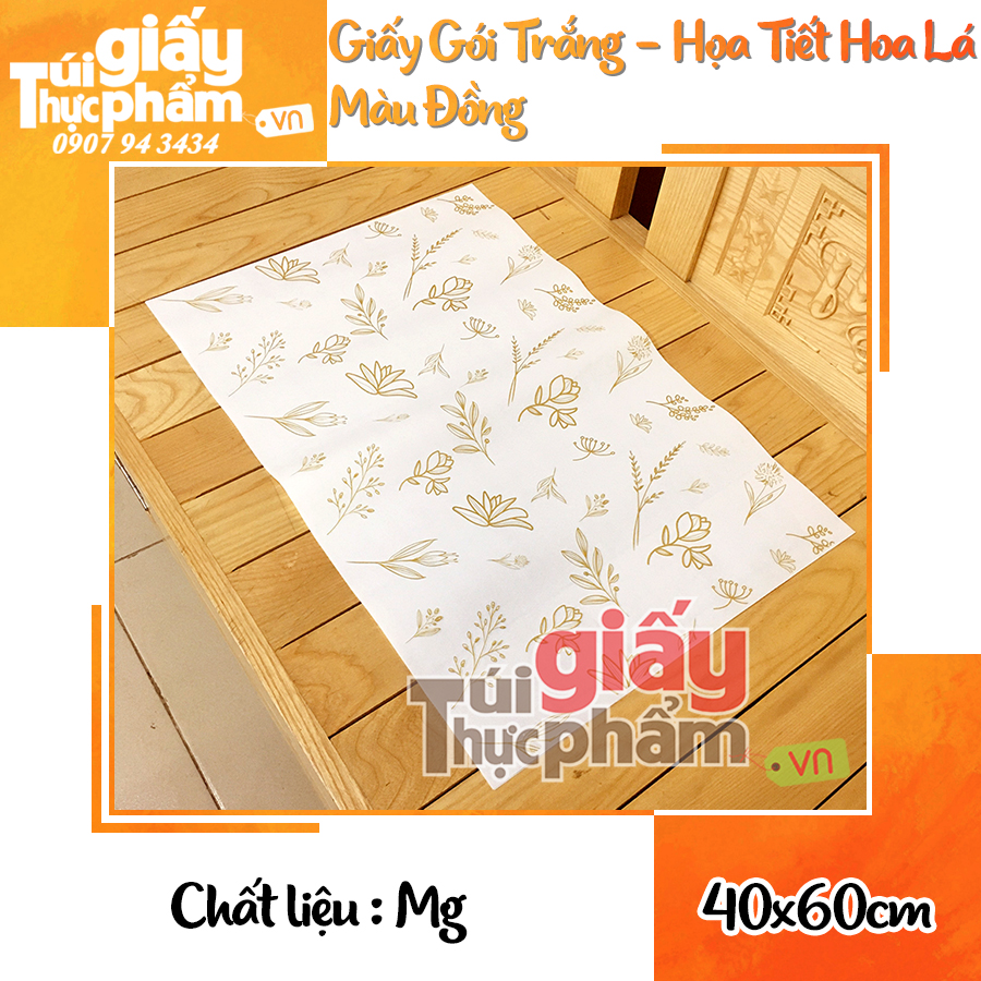 Giấy Gói Thời Trang, Phụ Kiện (500 tờ / 40x60cm / 40gsm / Hoa Lá Đồng)