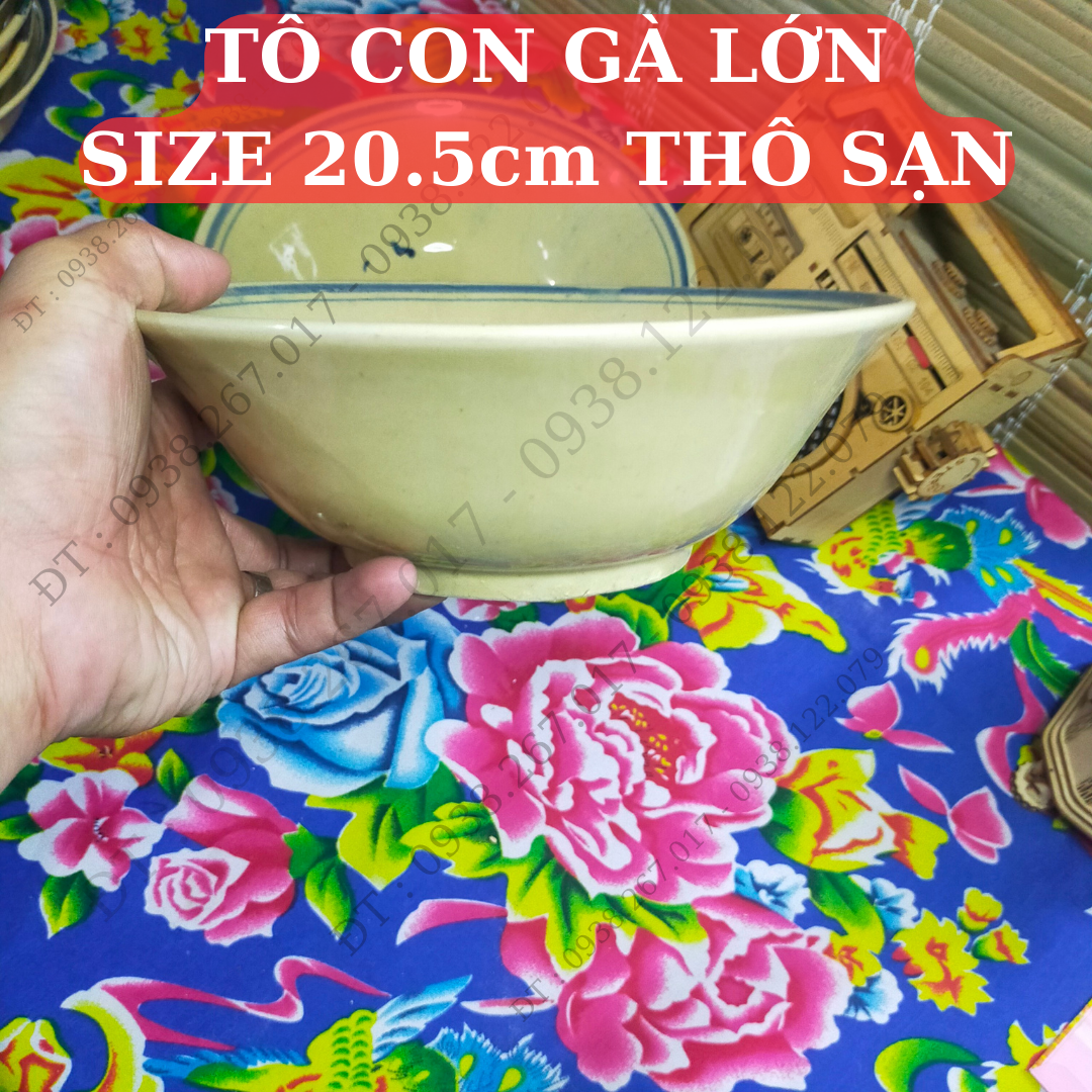 [HÀNG THÔ]TÔ CON GÀ LỚN ĐƯỜNG KÍNH 20.5cm (PHONG CÁCH NAM BỘ XƯA)