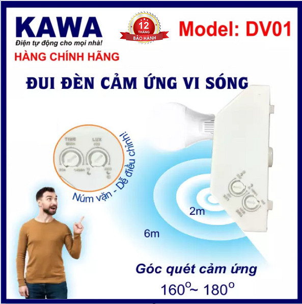 ĐUI ĐÈN CẢM ỨNG VI SÓNG DV01