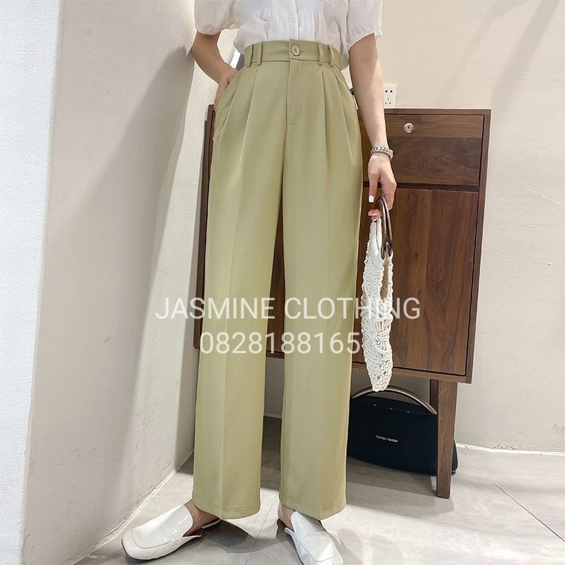 Quần suông lụa trượt chất đẹp 104cm siêu hack chân