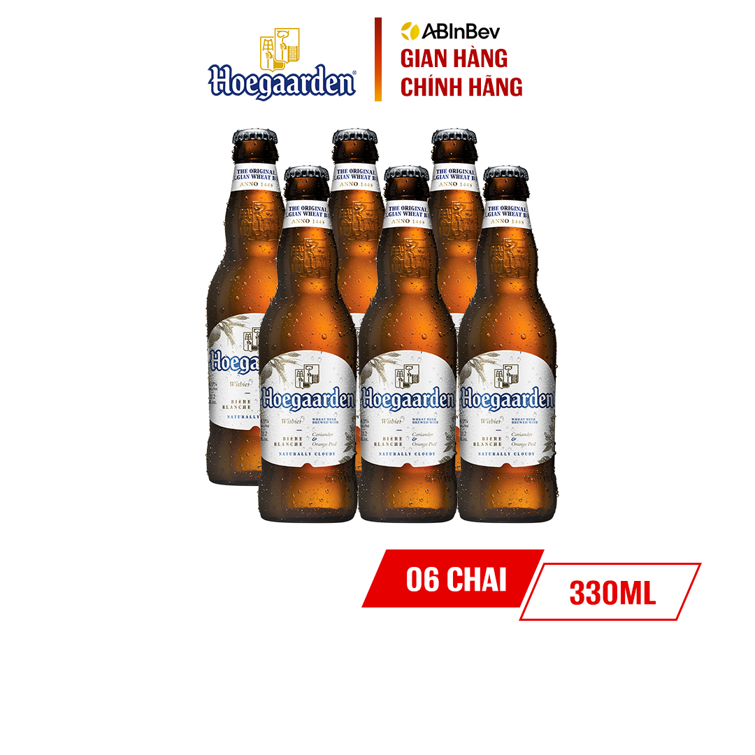 Lốc 6 chai bia Hoegaarden White (330ml/chai)