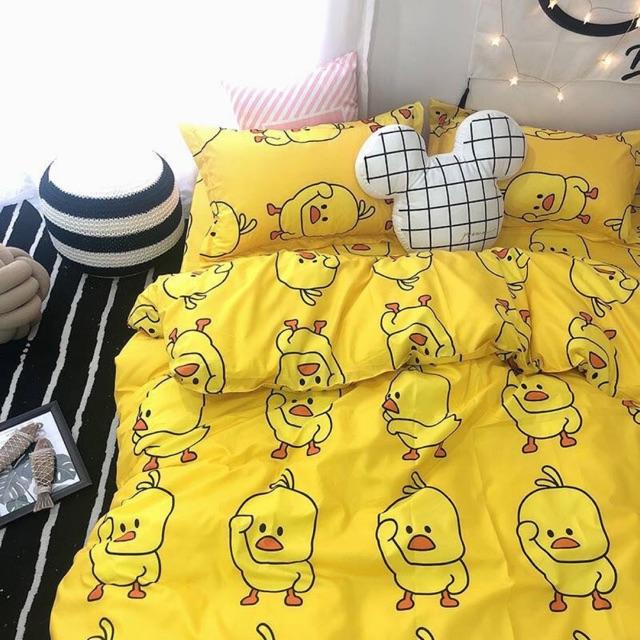 Set 4 Chăn Phao Cotton Poly VỊT VÀNG đáng yêu,dễ thương