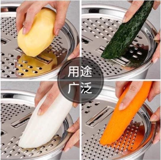 Bộ chậu nạo inox 3 chi tiết.