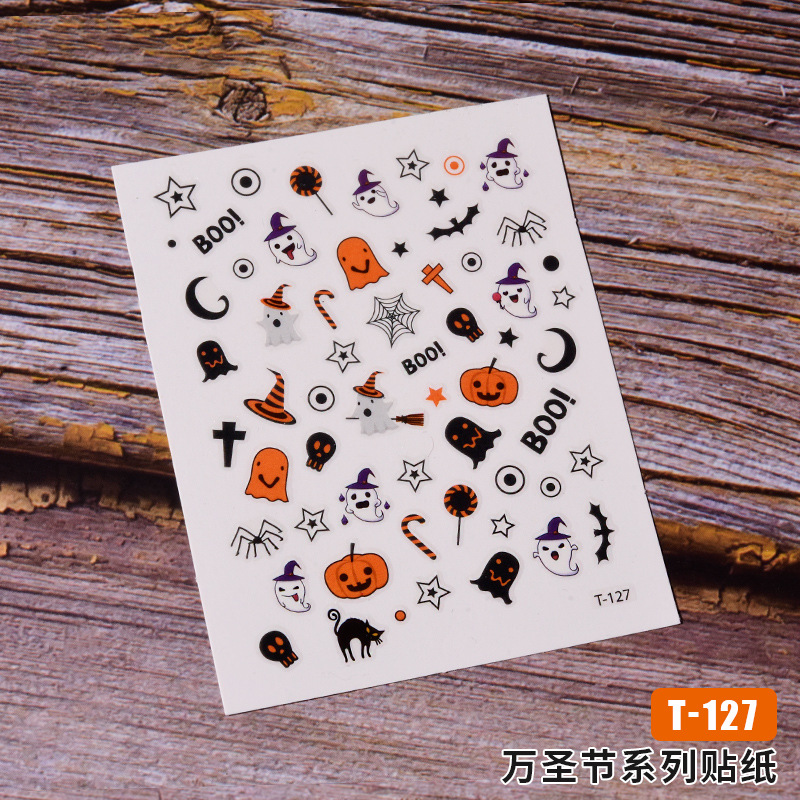 Sticker Halloween trang trí móng tay