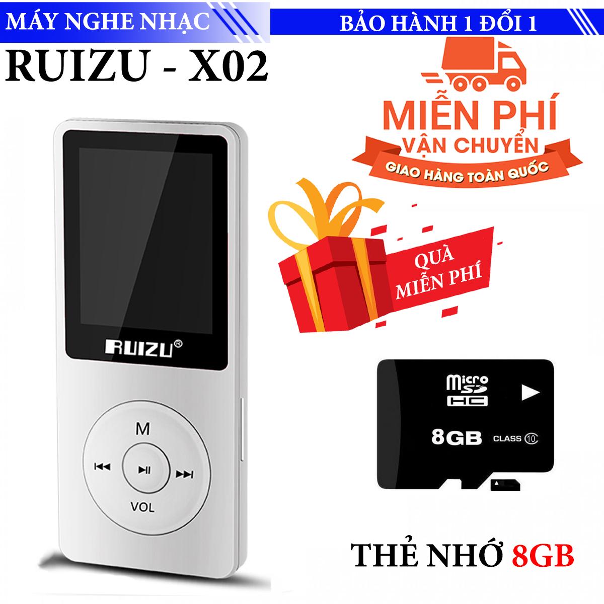 Máy Nghe Nhạc thể thao Mp3 Ruizu X02 + Tặng thẻ nhớ 8Gb Class 10