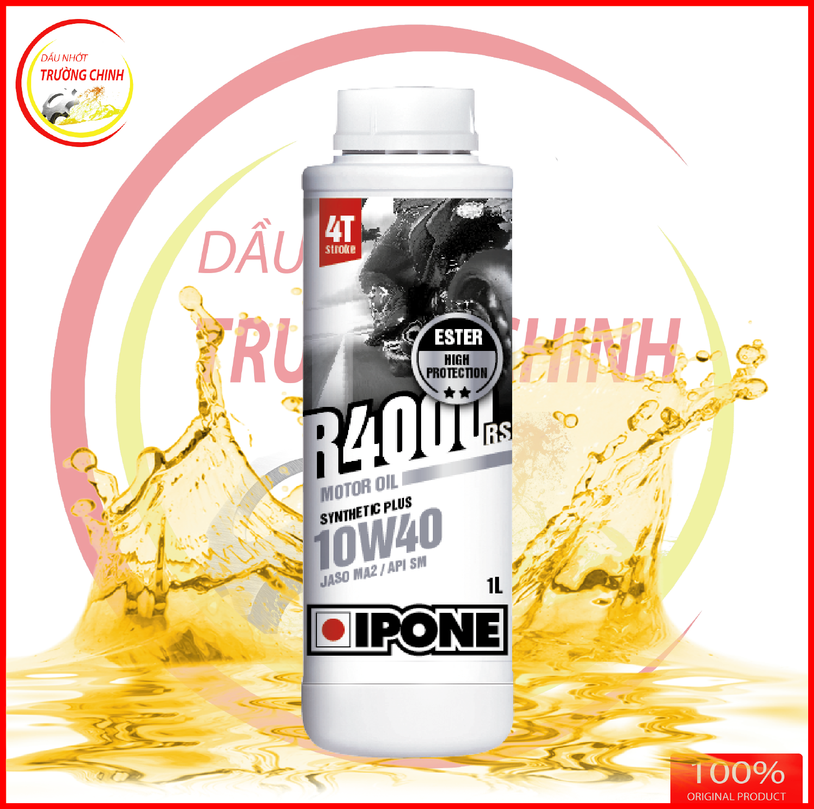 Nhớt ipone r4000 rs 10w40 1l dành cho xe số, tay côn