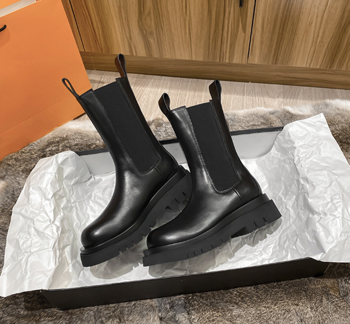 Giày boot da nữ martin cổ cao đế bảng SIÊU CHẤT GBN98