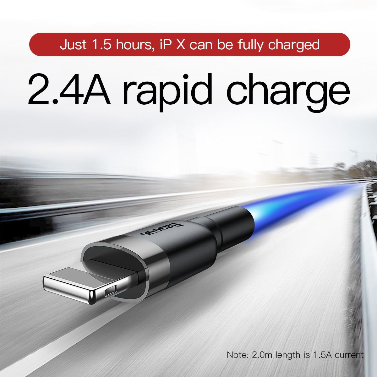 Cáp iPhone Baseus 2.4A Dây USB sạc nhanh cho iPhone 12 12 Pro Max 11 Cáp USB sạc nhanh cho Lightning iPhone XS XR X 8 7 6 5 6s