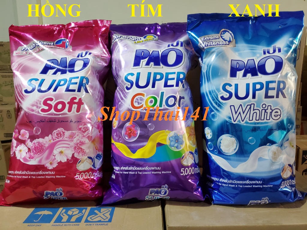 Đủ 3 màu Bột giặt PAO Thái 5 kg nhập khẩu Thái Lan mẫu mới