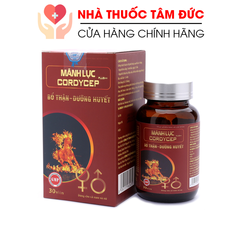 Tinh chất Hàu biển Tảo biển đỏ Cordycep Plus tăng cường sinh lý nam, bổ thận tráng dương, giảm đau lưng mỏi gối - Hộp 30 viên