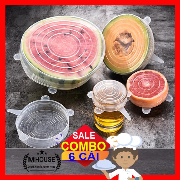 Combo 6 Pieces Silicone Elastic Cup Cover, Fresh Food keeping, Packaging Sealing Cover Multi-function Silicone Bowl Cover
