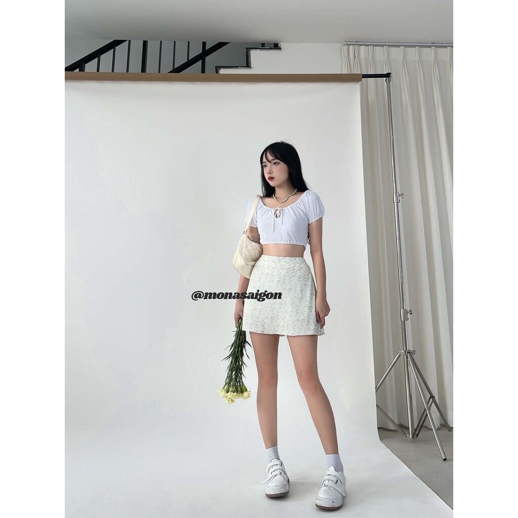 [VOUCHER 12%/149K] Áo croptop đũi MONÁ - CLOUD