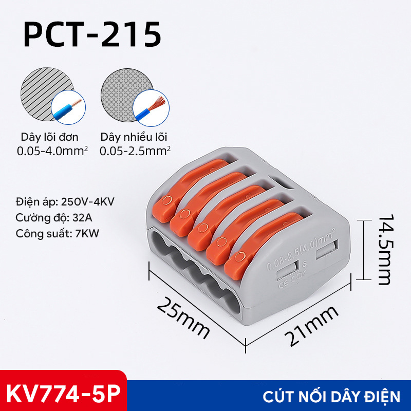 Cút nối dây điện KV774 5 cổng