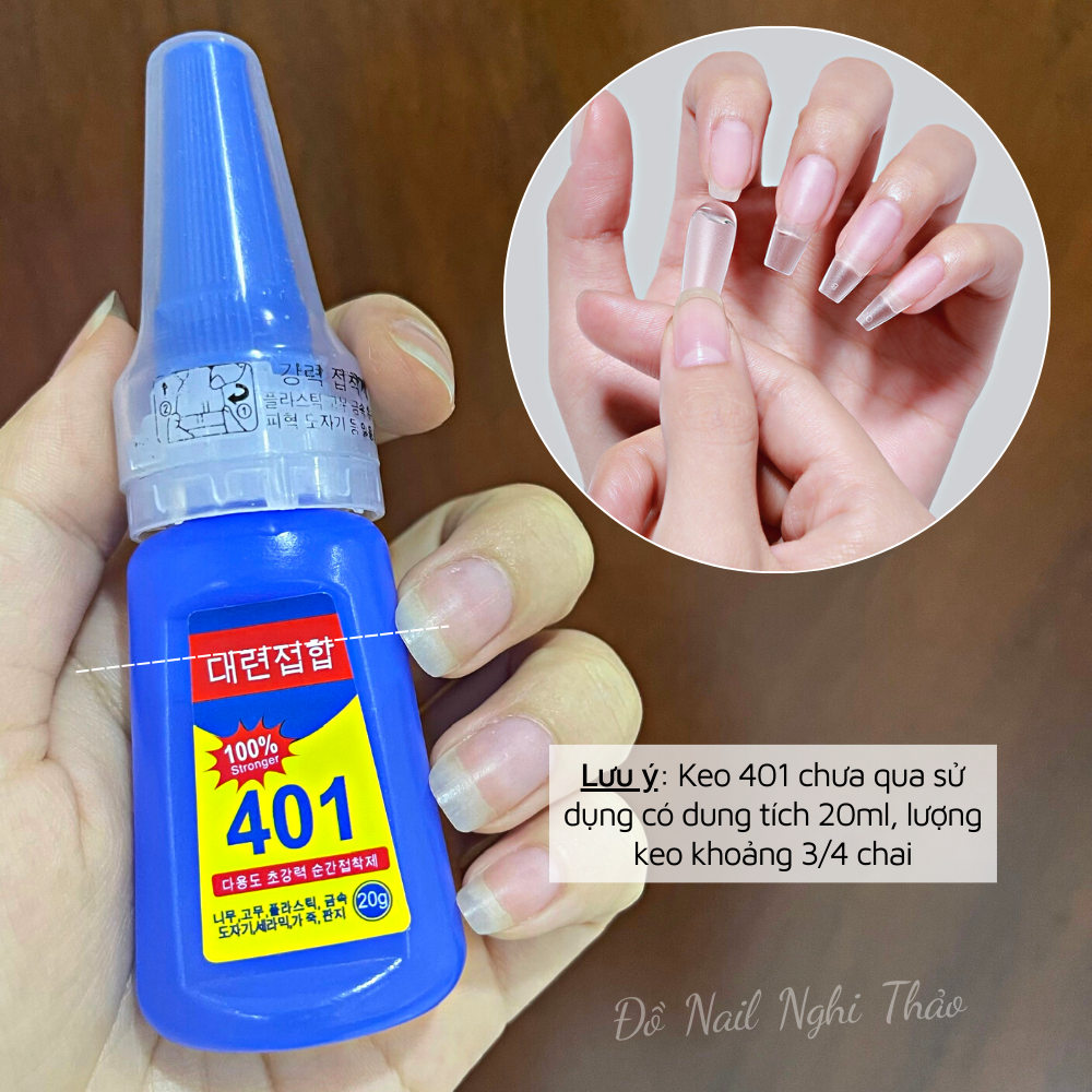 Keo 401 chính hãng  gắn móng siêu chắc 20g