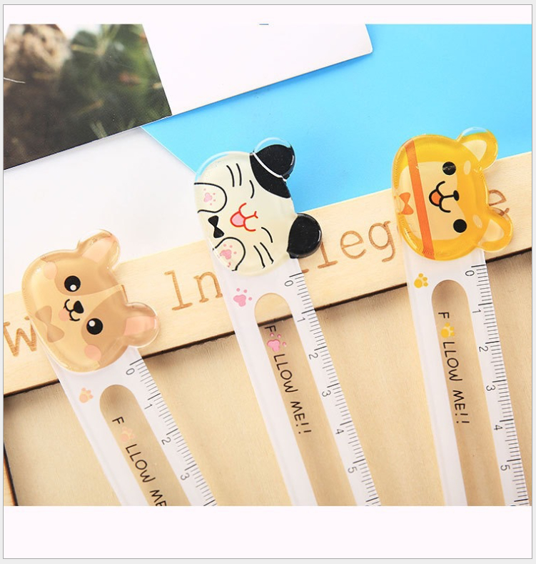 COMBO 3 CÂY THƯỚC KẺ 15CM NHIỀU HÌNH CUTE