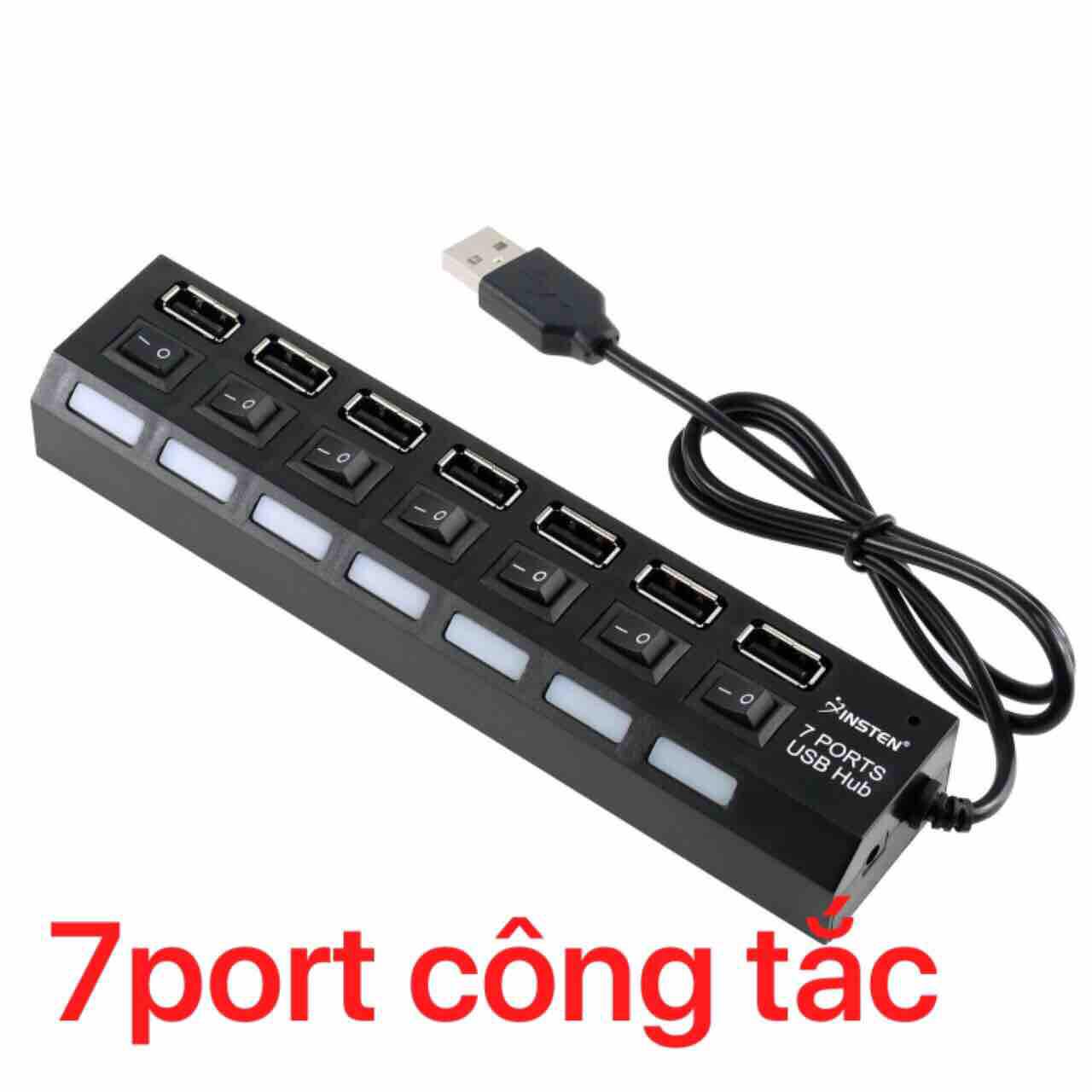 Hup USB 7 Port công tắc