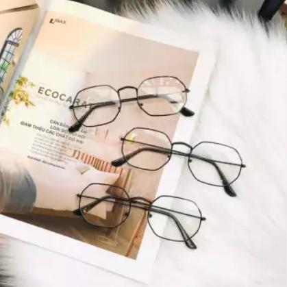 [HCM]Kính Ngố Giả Cận Lục Giác Thời Trang Phong Cách ( đen)