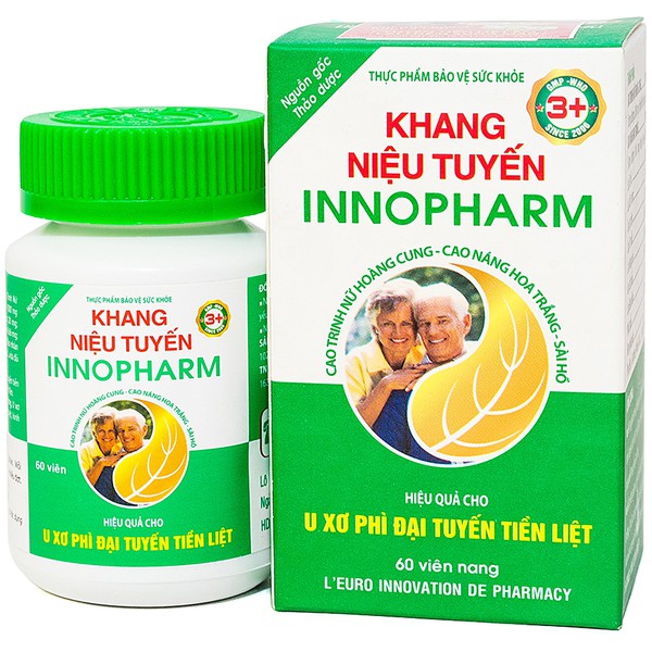 Khang Niệu Tuyến Innopharm 3+ Hỗ trợ điều trị bệnh U xơ,  U nang buồng trứng, đau bụng kinh, rối loạn kinh nguyệt