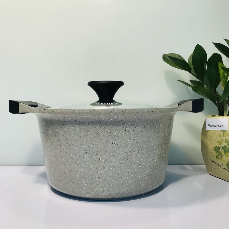 Nồi Đá Stone 7 Lớp Lock&Lock 24cm Thành Cao LCA6244D (hàng chính hãng)