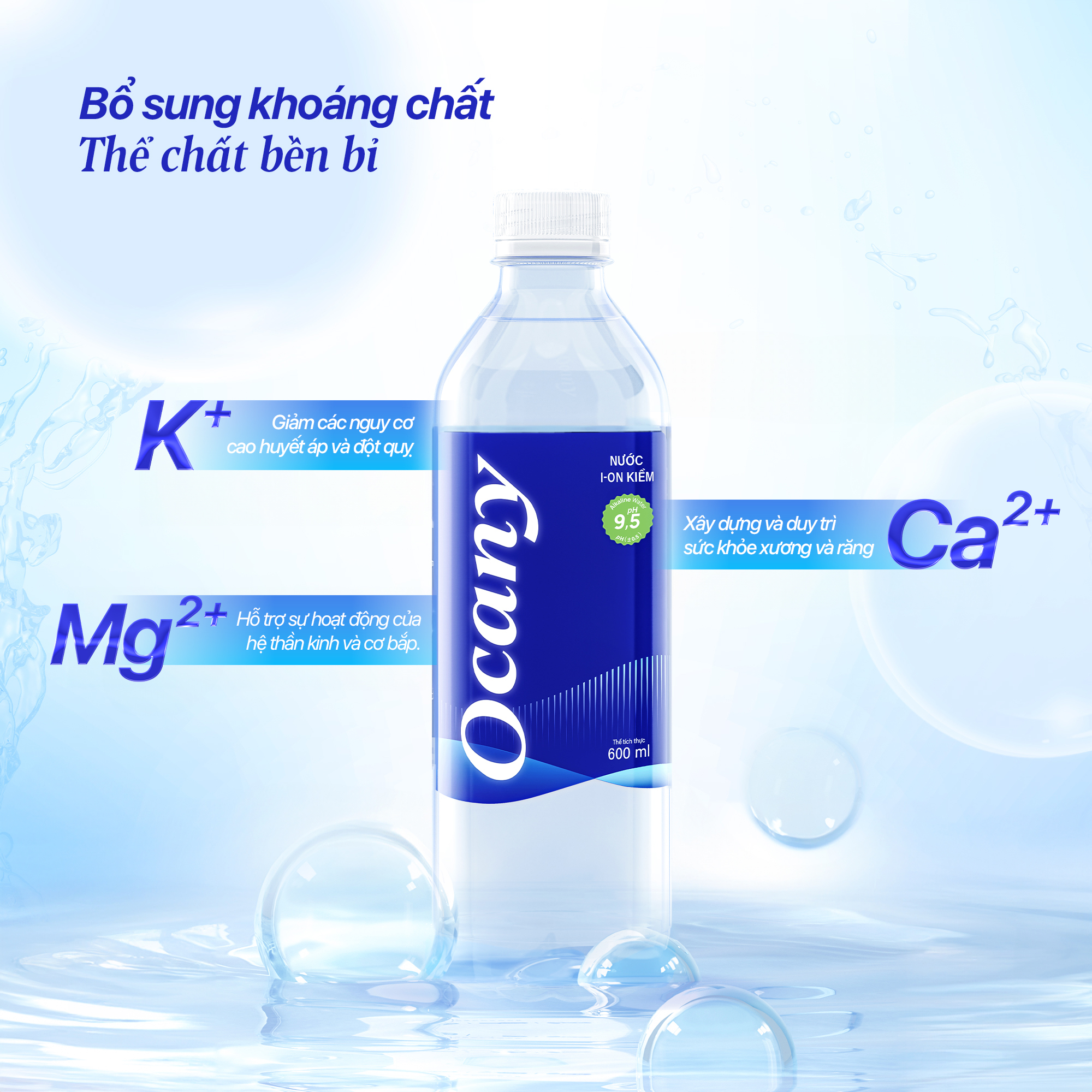 Ocany alkaline ionized drinking water 350ml bottle
