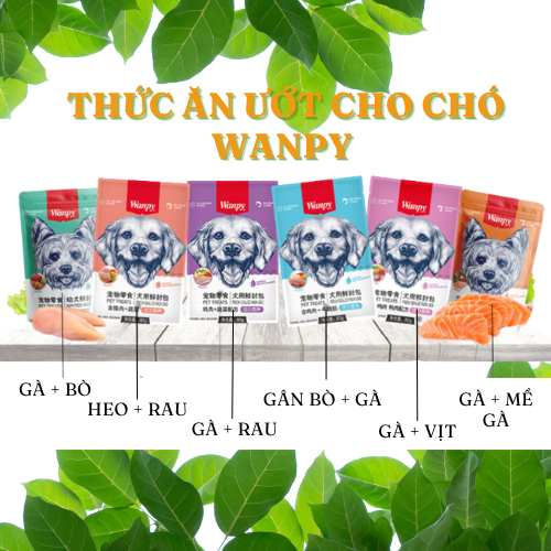 [Freeship Max] Thức ăn ướt, pate cho chó Wanpy cho chó con và trưởng thành 80g