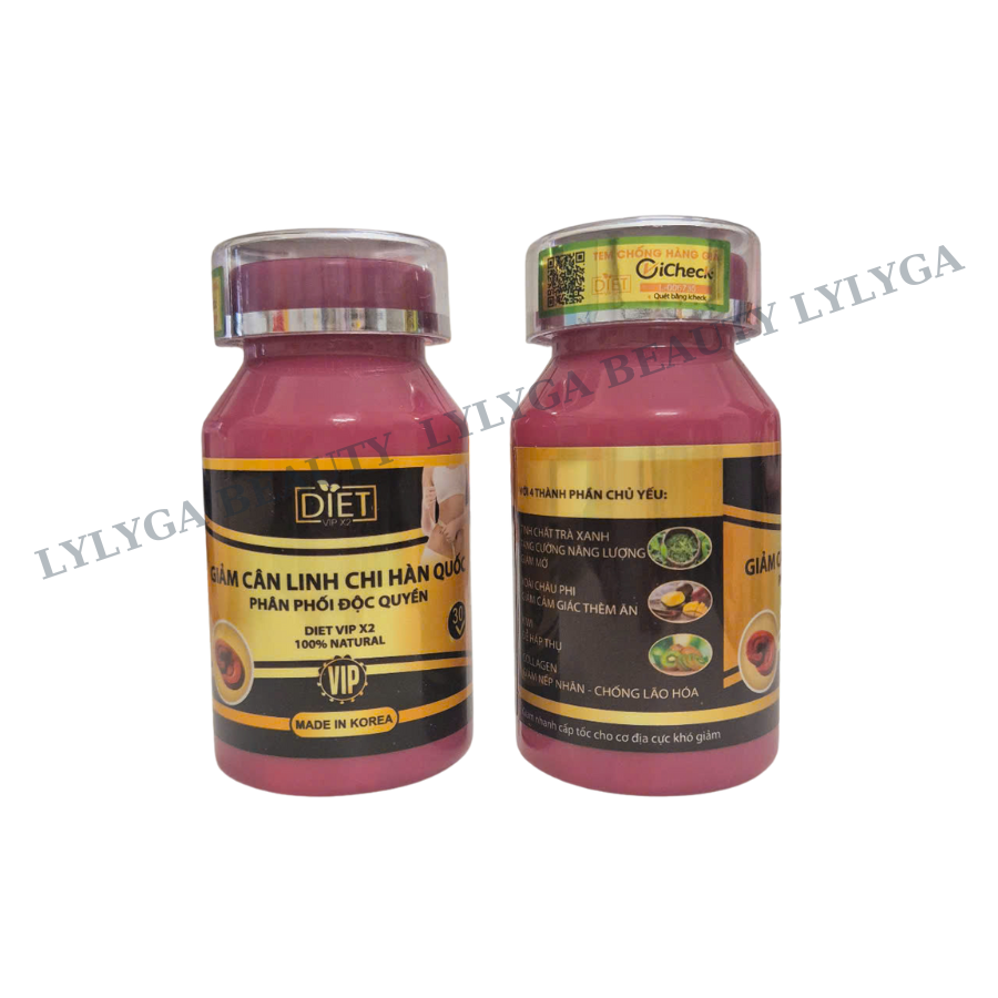 [CHÍNH HÃNG] Giảm Cân Linh Chi Hàn Quốc DIET VIP 2 thành phần tự nhiên giảm cân nhanh an toàn- LYLYGA BEAUTY