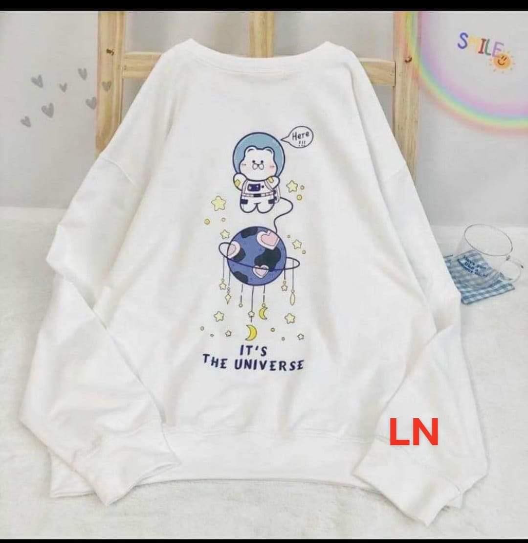 Áo sweater in gấu phi hành gia - LN4332