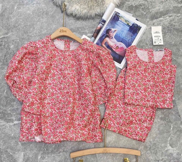 vải thô hoa hồng zara