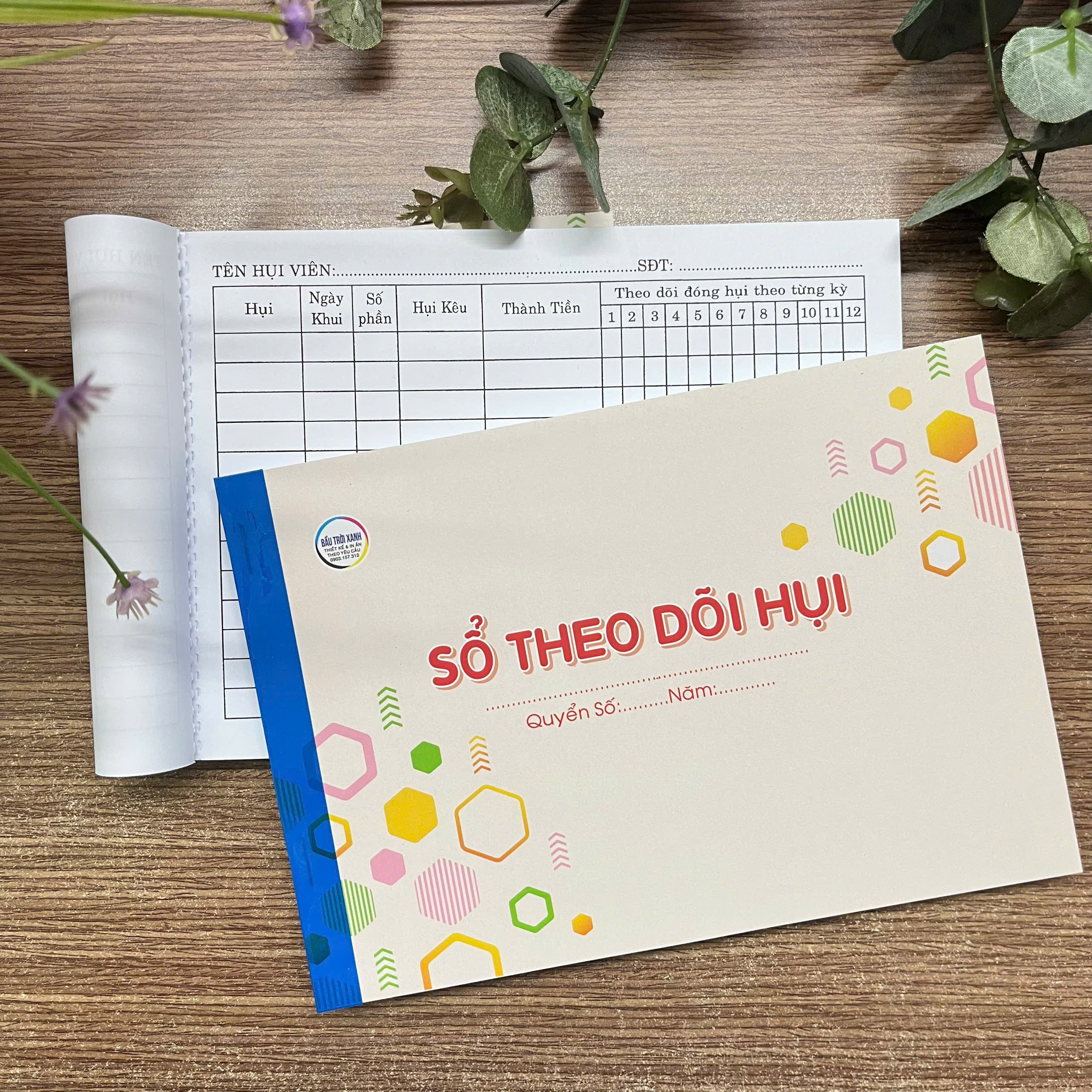 Sổ theo dõi hụi nhỏ khổ A5 / giấy dày / 70 tờ/quyển