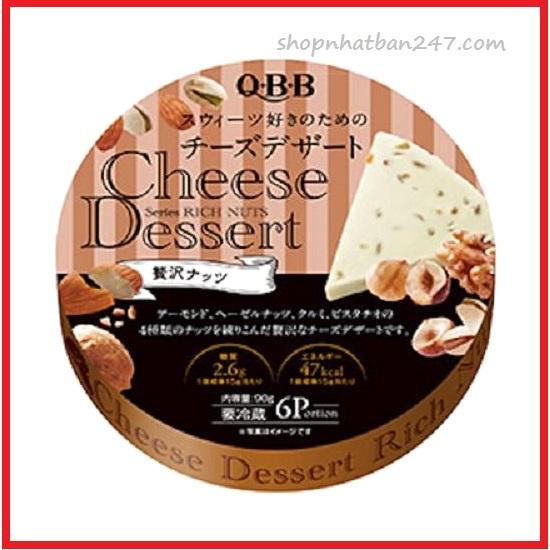 Pho mai Nhật QBB Cheese Dessert Rich Nuts 90g hạnh nhân óc chó