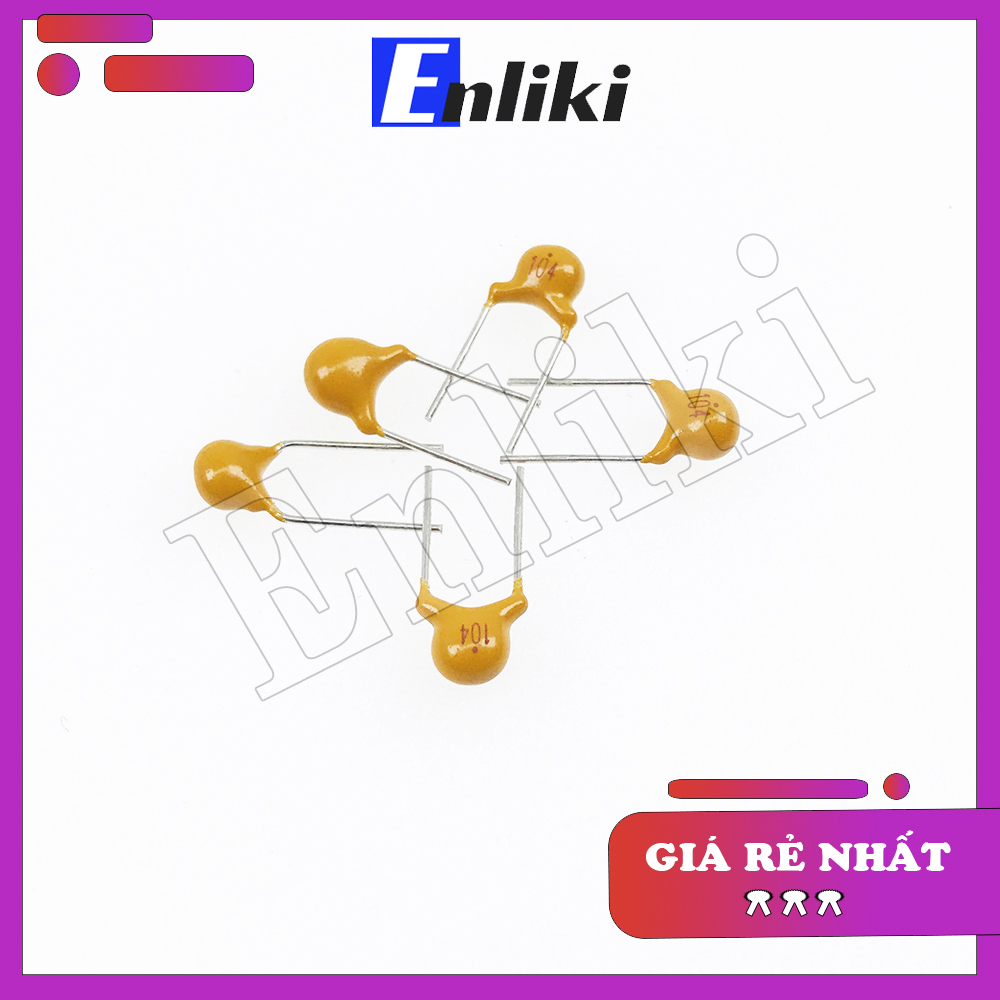 5 Chiếc Tụ Gốm Vàng 0.1uF 50V 104