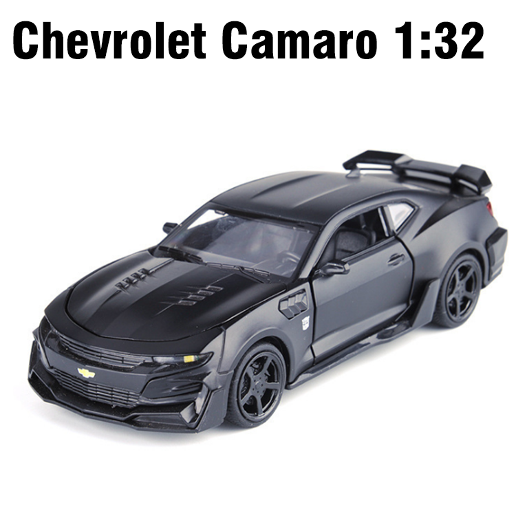 Mô hình xe ô tô Chevrolet Camaro tỉ lệ 1:32 xe bằng sắt chạy cót có âm thanh và đèn
