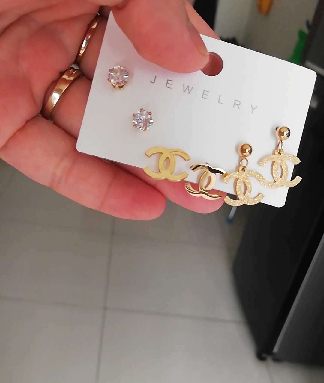 Set 3 đôi bông tai giá rẻ mạ vàng