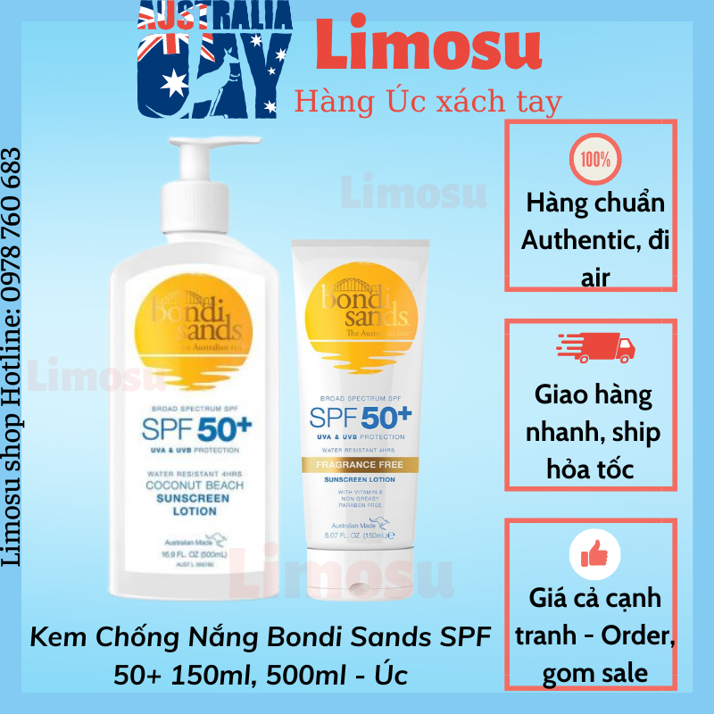 Kem chống nắng Bondi Sands SPF 50+ Úc (có bill, đi air)