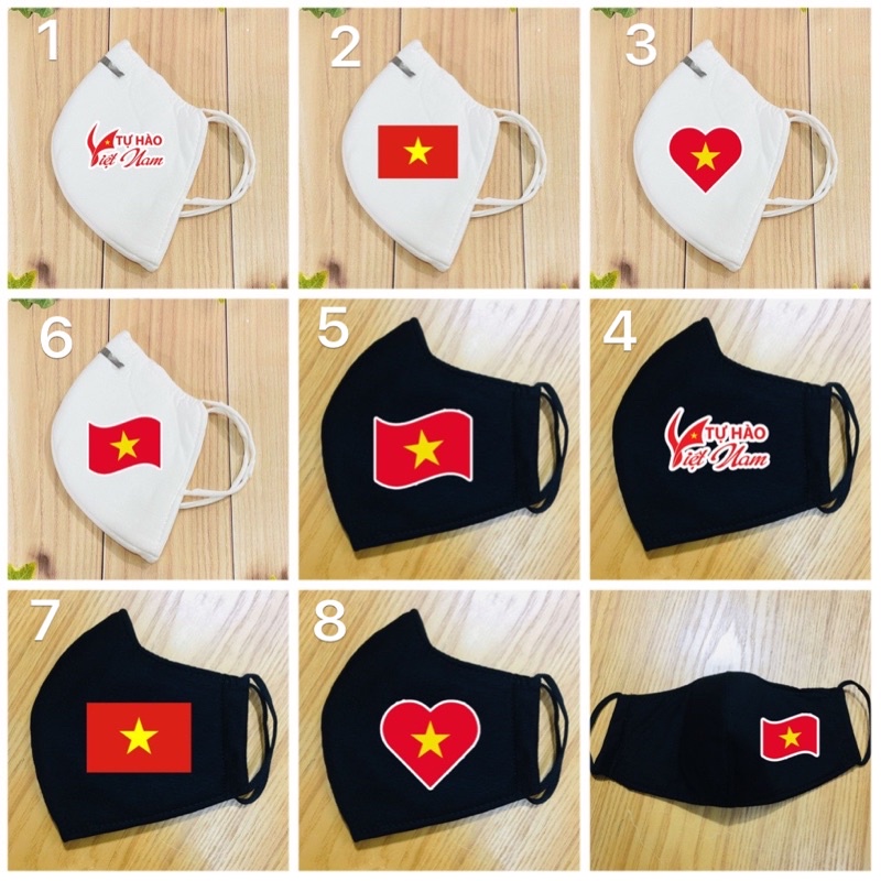 Khẩu trang logo cờ Việt Nam /khẩu trang chống bụi in hình cờ Việt Nam