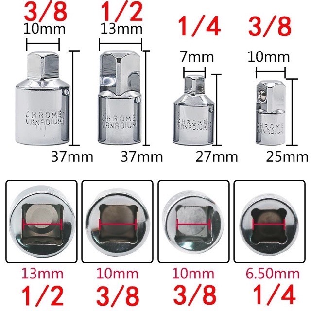 [HCM]Đầu Chuyển Đầu Biến Cần Tuýp 1/2 Ra 3/8 3/8 Ra 1/2 1/2 Ra 1/4 3/4 Ra 1/2 1/2 Ra 3/4