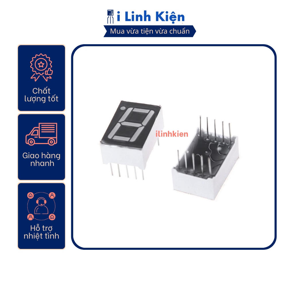 Led 7 thanh 1.2-1.5 inch 1 số màu đỏ